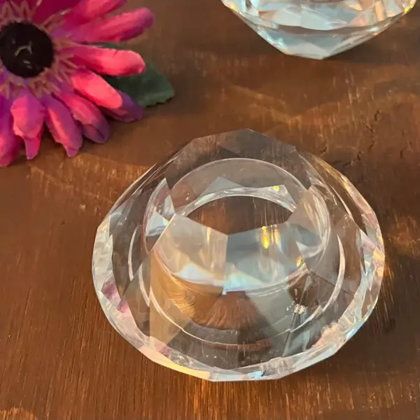 Crystal Prism Geometric Diamond Cut Tea Light Candle Holders Set 3